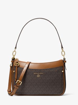 Buy the Michael Kors Brown Nylon Jet Set Crossbody Bag