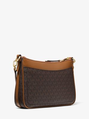 MICHAEL KORS Women's Jet Set Travel Medium Logo Crossbody Bag Color VANILLA  