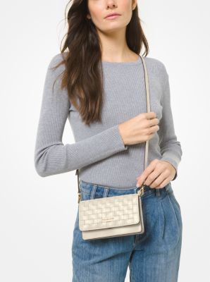 Jet Set Small Woven Leather Crossbody Bag