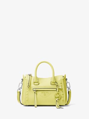 Michael Kors Saffiano Leather Studded Crossbody Bag - Yellow