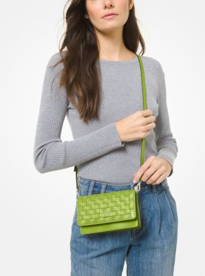 Jet Set Small Woven Leather Smartphone Convertible Crossbody Bag image number 3