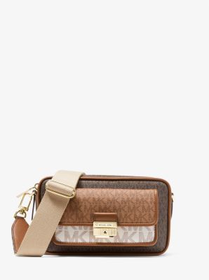 Michael Kors Women's Bradshaw Medium Logo Camera Bag - Brown - Shoulder Bags