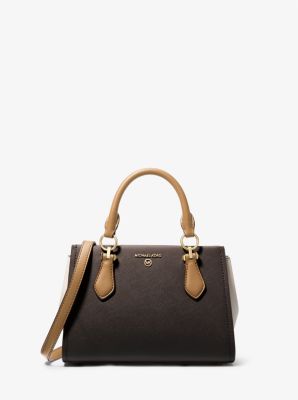 Marilyn Small Color Block Saffiano Leather Crossbody Bag