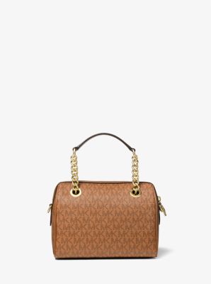 tas sling-bag Michael Kors Emilia Brown Small Bucket Bag Luggage Sling Bag