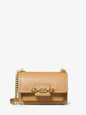 Heather Extra-Small Leather Crossbody Bag in PALE PEANUT | Michael Kors