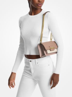 Heather Extra-Small Color-Block Leather Crossbody Bag in SFP/LTCR/FWN | Michael Kors