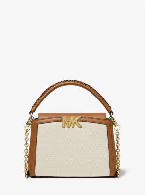 MICHAEL Michael Kors Ava Extra Small Leather Crossbody Bag in Natural