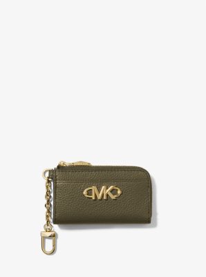 Piper Pebbled Leather Zip Card Case