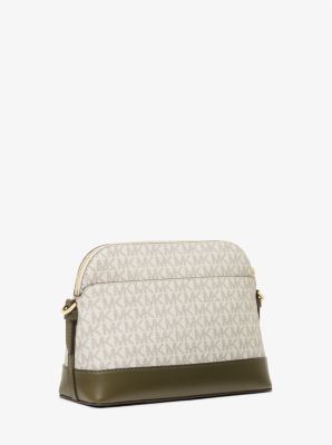 Michael Kors Large Logo Stripe Dome Crossbody Bag Big Apple Buddy