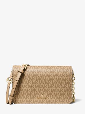 Vanilla/Brown Jet Set Large Logo Crossbody Bag - Michael Kors – MC FASHION  CLOSET