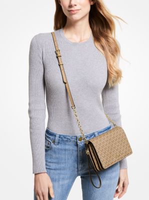 Michael Kors Jet Set Charm Crossbody Clutch in Vanilla at Luxe Purses