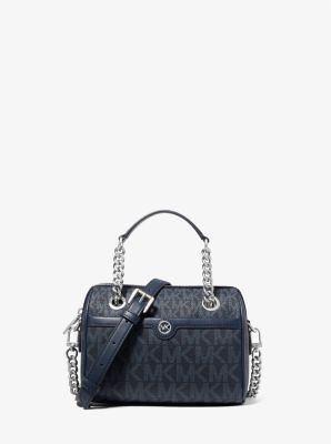 Blaire Extra-Small Logo Duffel Crossbody Bag in ADMRL/PLBLUE | Michael Kors