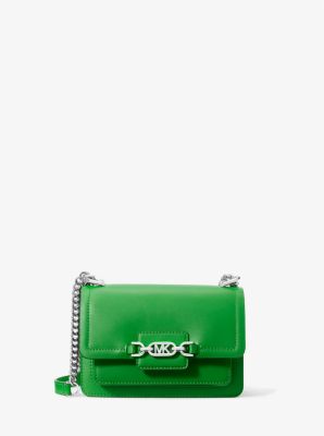 Heather Extra-Small Leather Crossbody Bag in PALM GREEN | Michael Kors