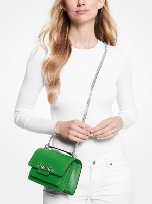 Heather Extra-Small Leather Crossbody Bag in PALM GREEN | Michael Kors