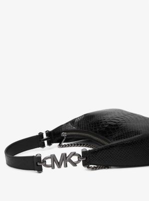 Petit sac à épaule Piper en cuir gaufré à motif de serpent image number 3