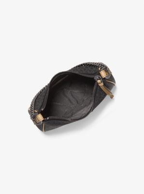 Michael Kors Jet Set Charm Small Logo Pochette Shoulder Handbag  (Black/White): Handbags