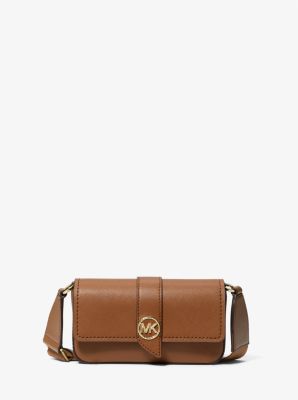 MICHAEL Michael Kors Petite Ava Extra Small Saffiano Leather Cross Body Bag  in Brown