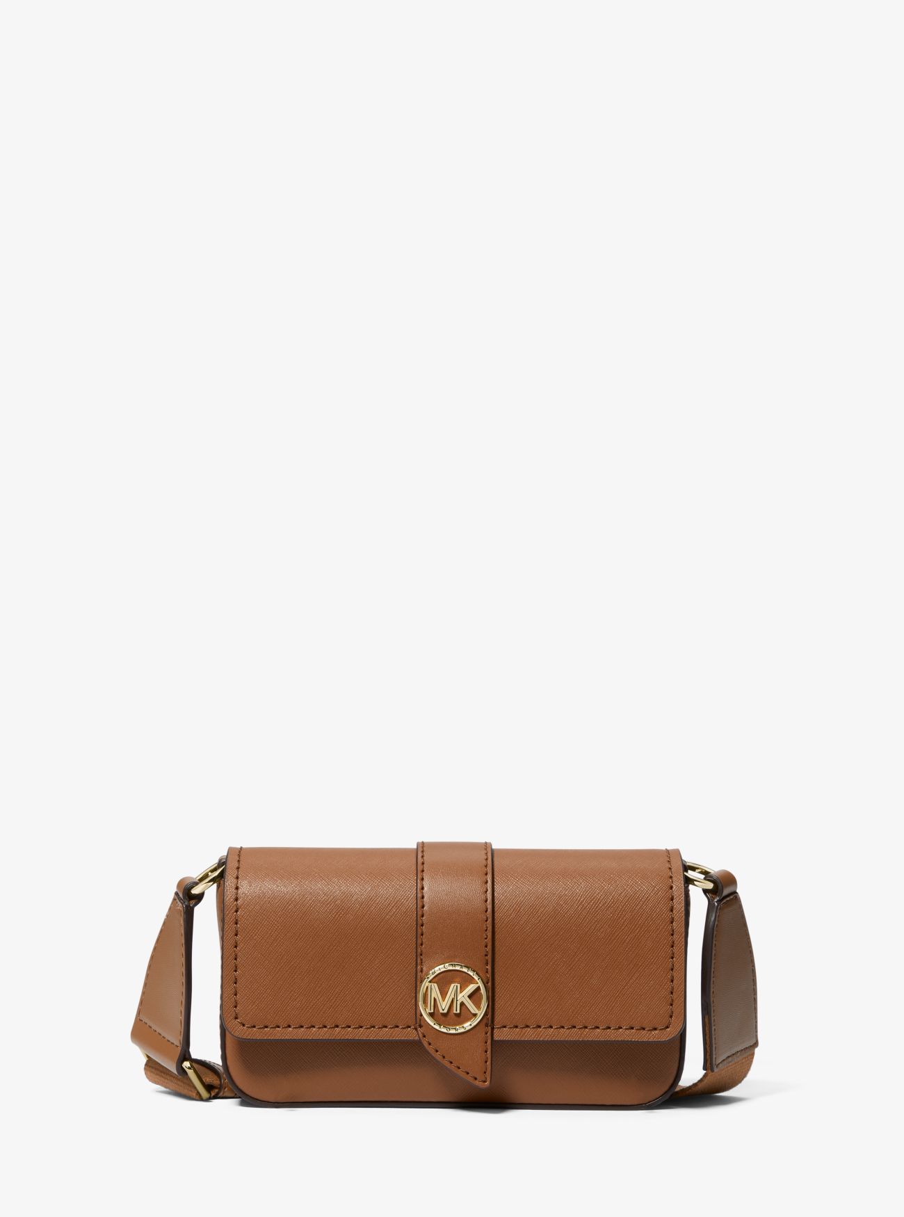 MK Greenwich Extra-Small Saffiano Leather Sling Crossbody Bag - Brown - Michael Kors