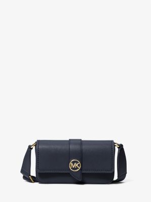 Michael Kors Women's Greenwich Small Color-Block Logo and Saffiano Leather  Crossbody Bag - Black