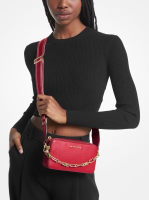 Jet Set Small Pebbled Leather Double-Zip Camera Bag