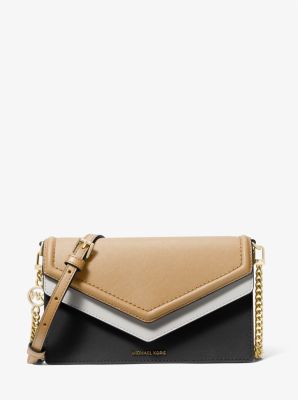 Michael Kors Women's Jet Set Crossbody Leather Bag, Black, Large