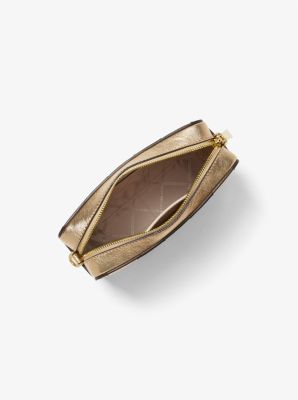 Umhängetasche Ginny Medium aus geflochtenem Leder in Metallic-Optik image number 1