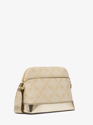 Jet Set Large Empire Logo Jacquard Dome Crossbody Bag