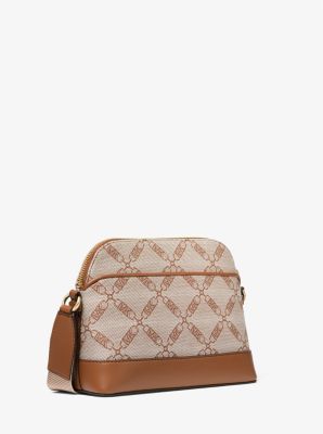 Jet Set Large Empire Logo Jacquard Dome Crossbody Bag