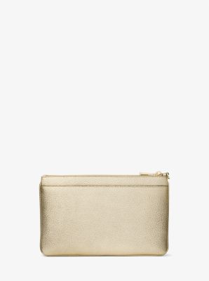 Large Metallic Pebbled Leather Wristlet image number 2