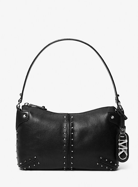 마이클 마이클 코어스 Michael Michael Kors Astor Large Studded Leather Shoulder Bag,BLACK