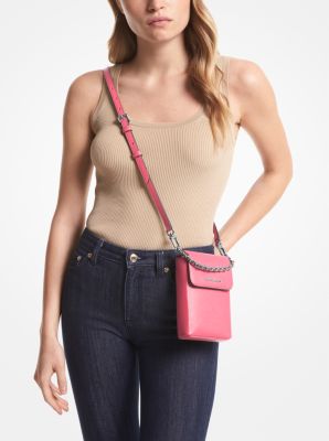 Jet Set Small Pebbled Leather Smartphone Convertible Crossbody Bag