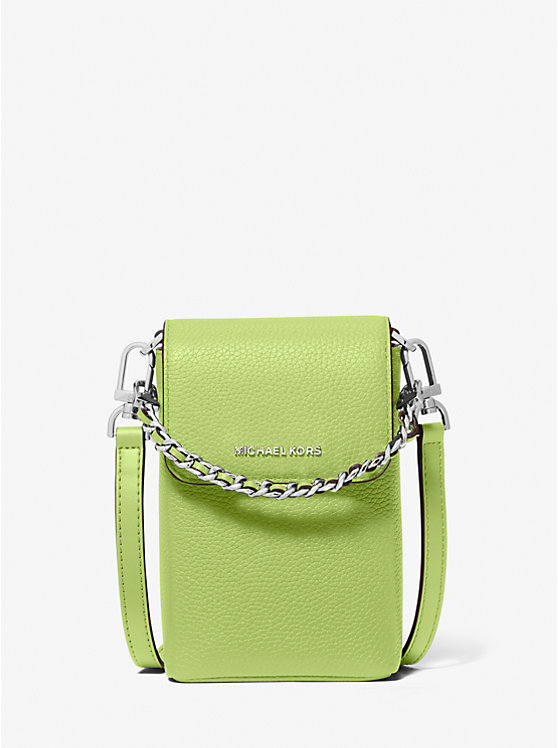 Jet Set Small Pebbled Leather Chain-Link Smartphone Crossbody Bag image number 0