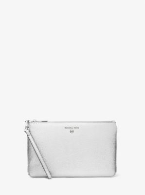 Michael Kors Chelsea Black Leather Silver Hardware Large Shoulder Bag!! HTF