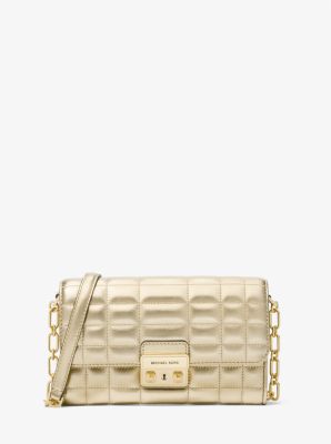 Tribeca Small Quilted Metallic Leather Shoulder Bag