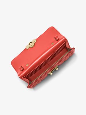 Tribeca Large Leather Convertible Crossbody Bag in SPICED CORAL | Michael Kors