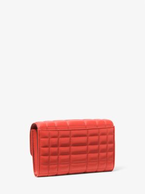 Tribeca Large Leather Convertible Crossbody Bag in SPICED CORAL | Michael Kors