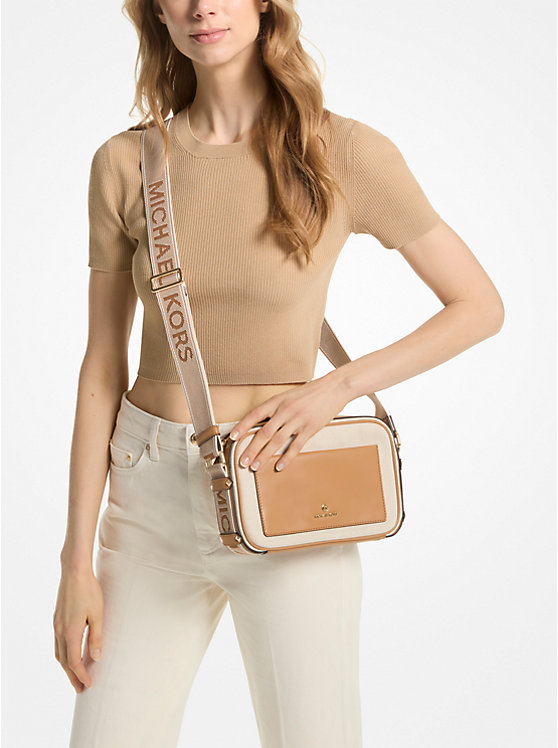 Maeve Large Canvas and Smooth Crossbody Bag image number 3