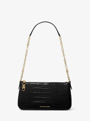 Empire Medium Crocodile Embossed Leather Chain-Link Shoulder Bag image number 0