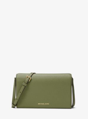 Jet Set Medium Pebbled Leather Front Flap Crossbody Bag