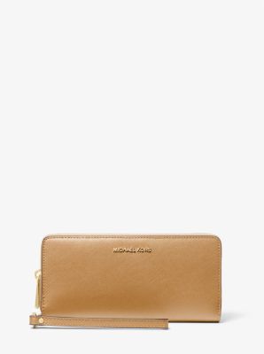 Grand portefeuille continental en cuir Saffiano