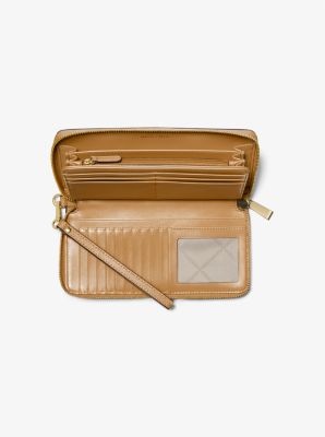 Grand portefeuille continental en cuir Saffiano