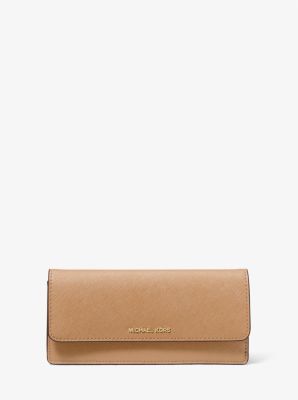 Jet Set Large Saffiano Leather Snap-Front Wallet | Michael Kors