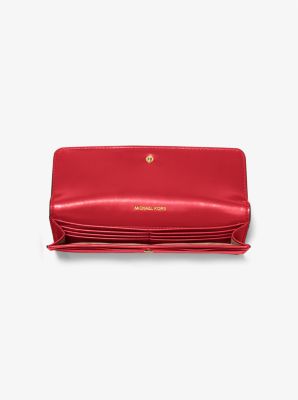 Billetera Jet Set grande de piel Saffiano con cierre a presión