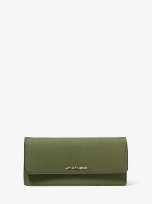 Jet Set Large Saffiano Leather Snap-Front Wallet | Michael Kors Canada