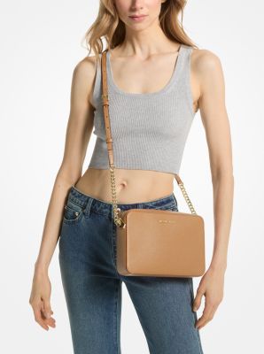 Grand sac à bandoulière Jet Set en cuir saffiano