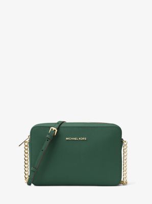 michael kors green and white purse