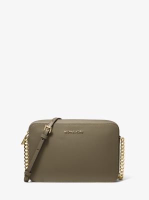 jet set large saffiano leather crossbody truffle