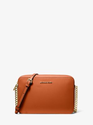 michael kors orange and brown bag