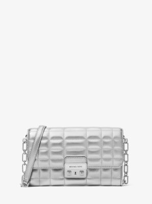Tribeca Large Metallic Leather Convertible Crossbody Bag | Michael Kors