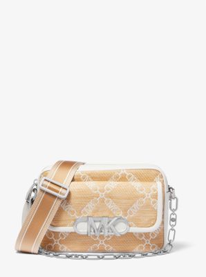 Parker Medium Empire Logo Jacquard Straw Crossbody Bag image number 0